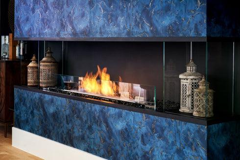 Ecosmart Fire Flex 140BY.BXR Bay Fireplace Insert - Black Finish / Black Burner - ESF.FX.140BY.BXR.B